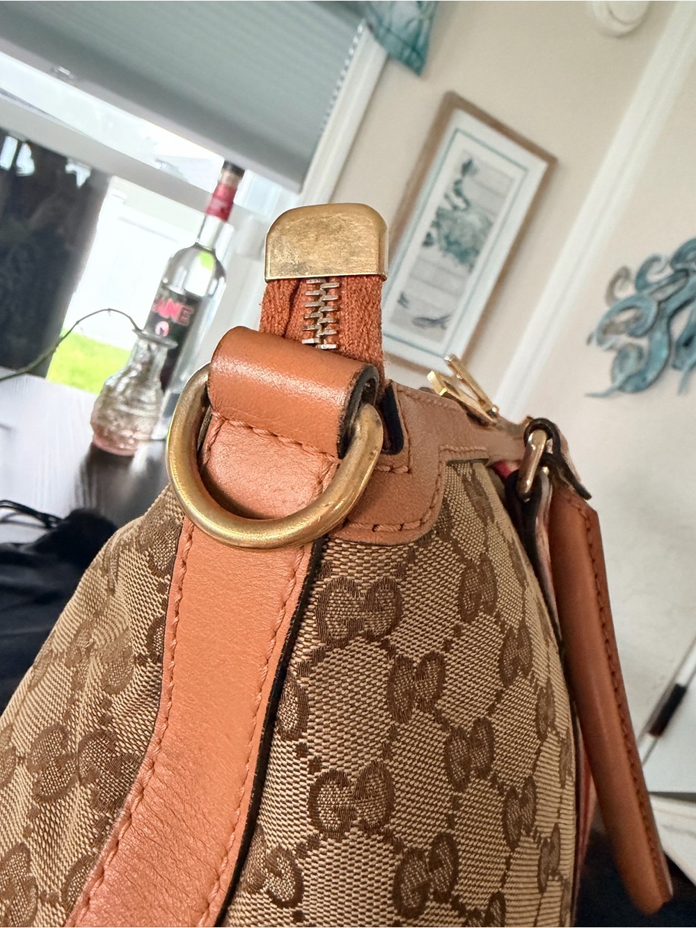 Gucci Web Boston Bag GG Canvas Medium pink crossbody - Picture 8 of 15